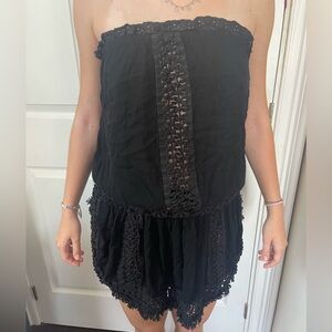 Surf Gypsy Crochet Open Knit Beach Swim Strapless Tunic Womens Size M